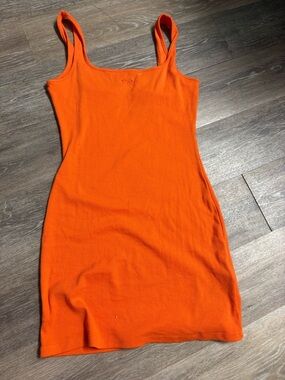 Roxy Neon Orange Ribbed Tank Dress